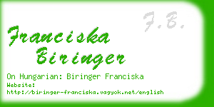 franciska biringer business card